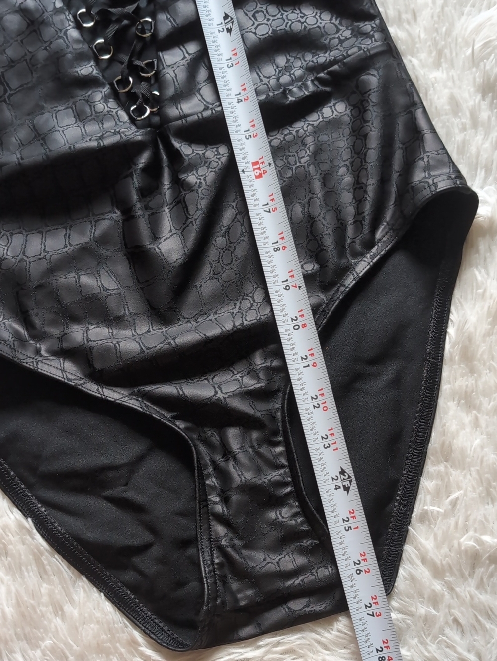Blackmilk A Lot of Croc Lace Up Corset Faux Leather Crocodile Bodysuit Medium - Picture 14 of 14